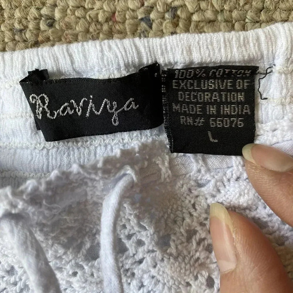 Ravirga Tie Dye Ombre Tiered Flare Leg Casual Pull On Pants Women L Stretch Lace - Picture 4 of 7